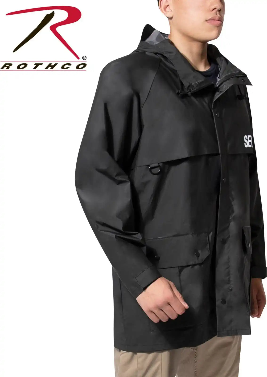 Rothco Security Nylon Rain Jacket - Black