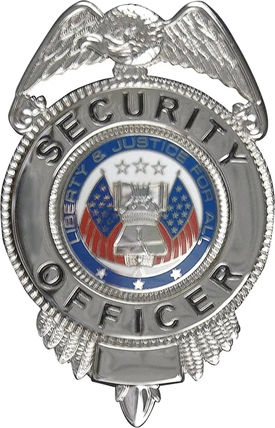 Rothco Security Officer Badge with Flags - Silver