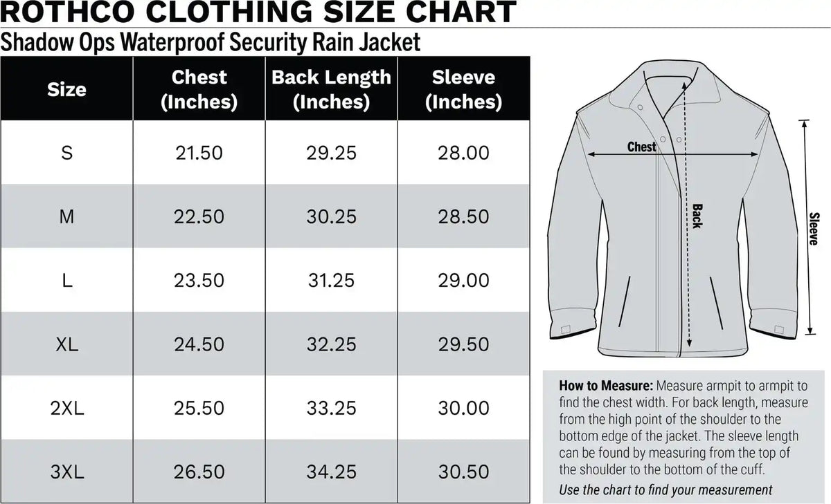 Rothco Shadow Ops Waterproof Security Rain Jacket