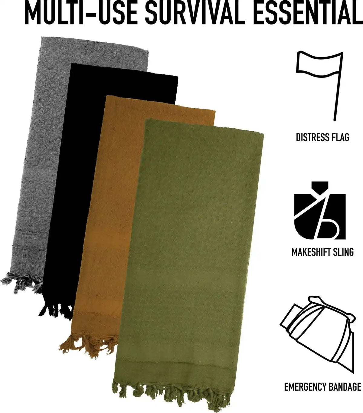 Rothco Solid Color Shemagh Tactical Desert Keffiyeh Scarf