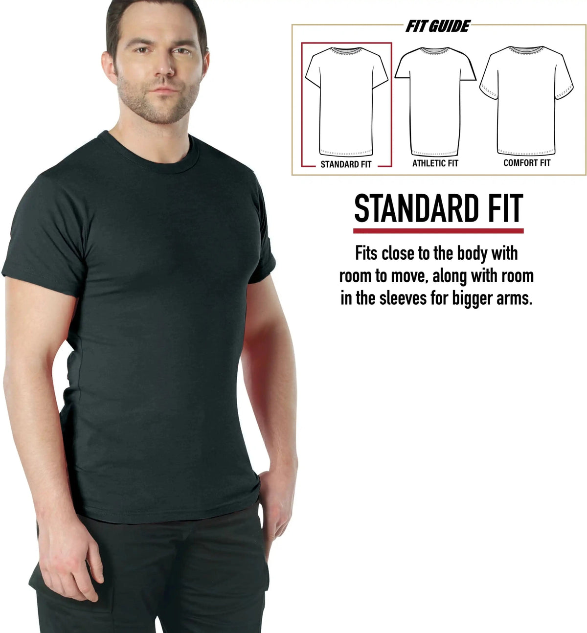 Rothco Solid Color T-shirt with Cotton / Polyester Blend