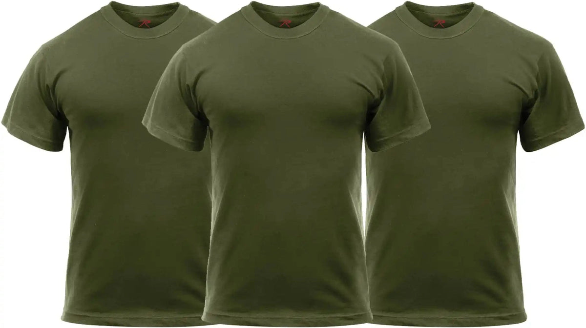 Rothco Solid Color T-shirt with Cotton / Polyester Blend