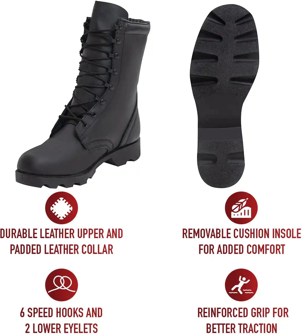 Rothco Speedlace Combat Boots - 10 Inch - Black / 7.5