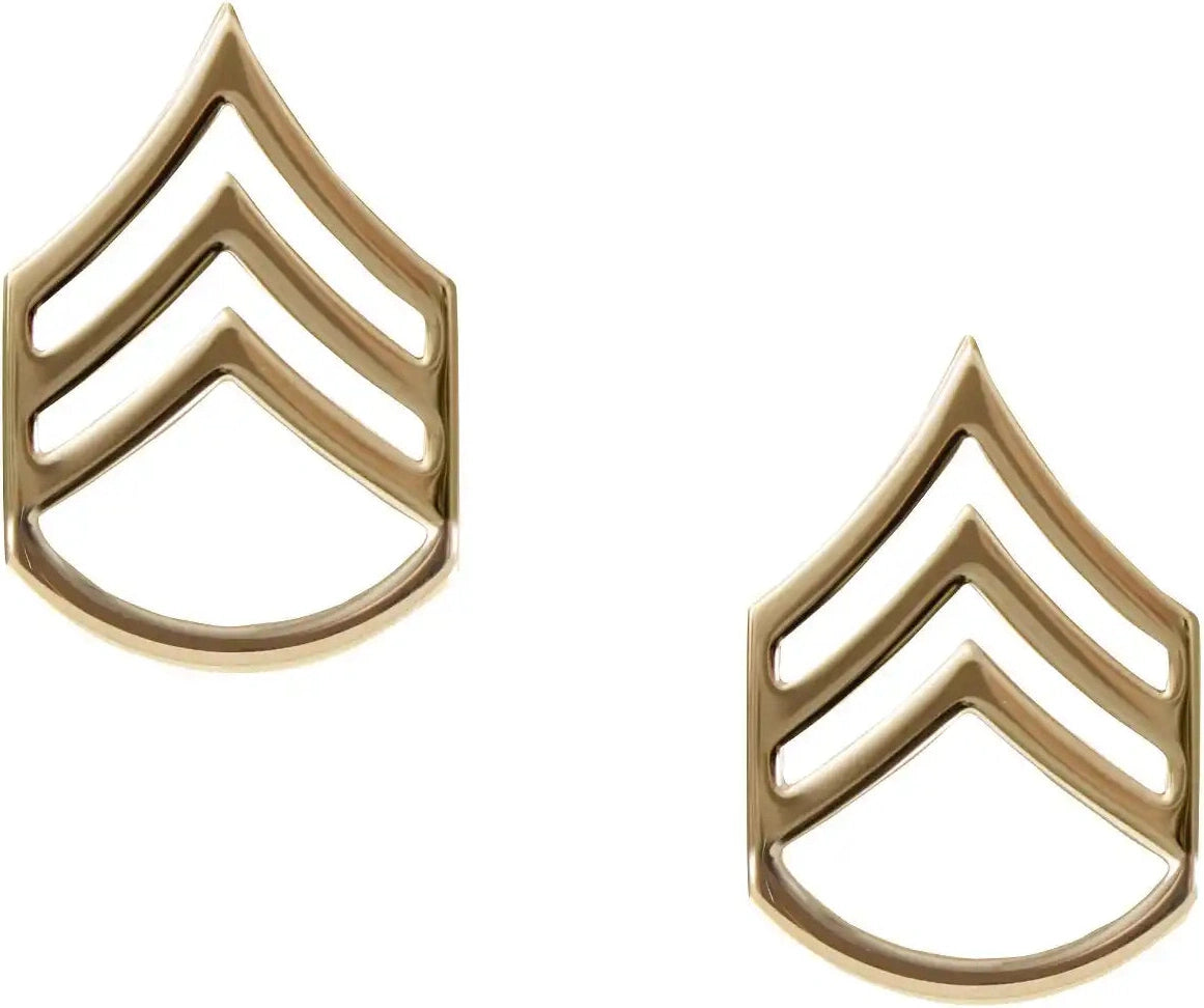 Rothco Staff Sergeant Polished Insignia - Gold / one Size