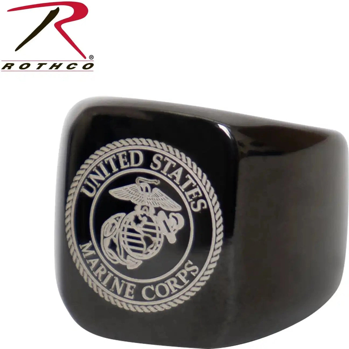 Rothco Stainless Steel Usmc Eagle Globe and Anchor Ring - Black - 8
