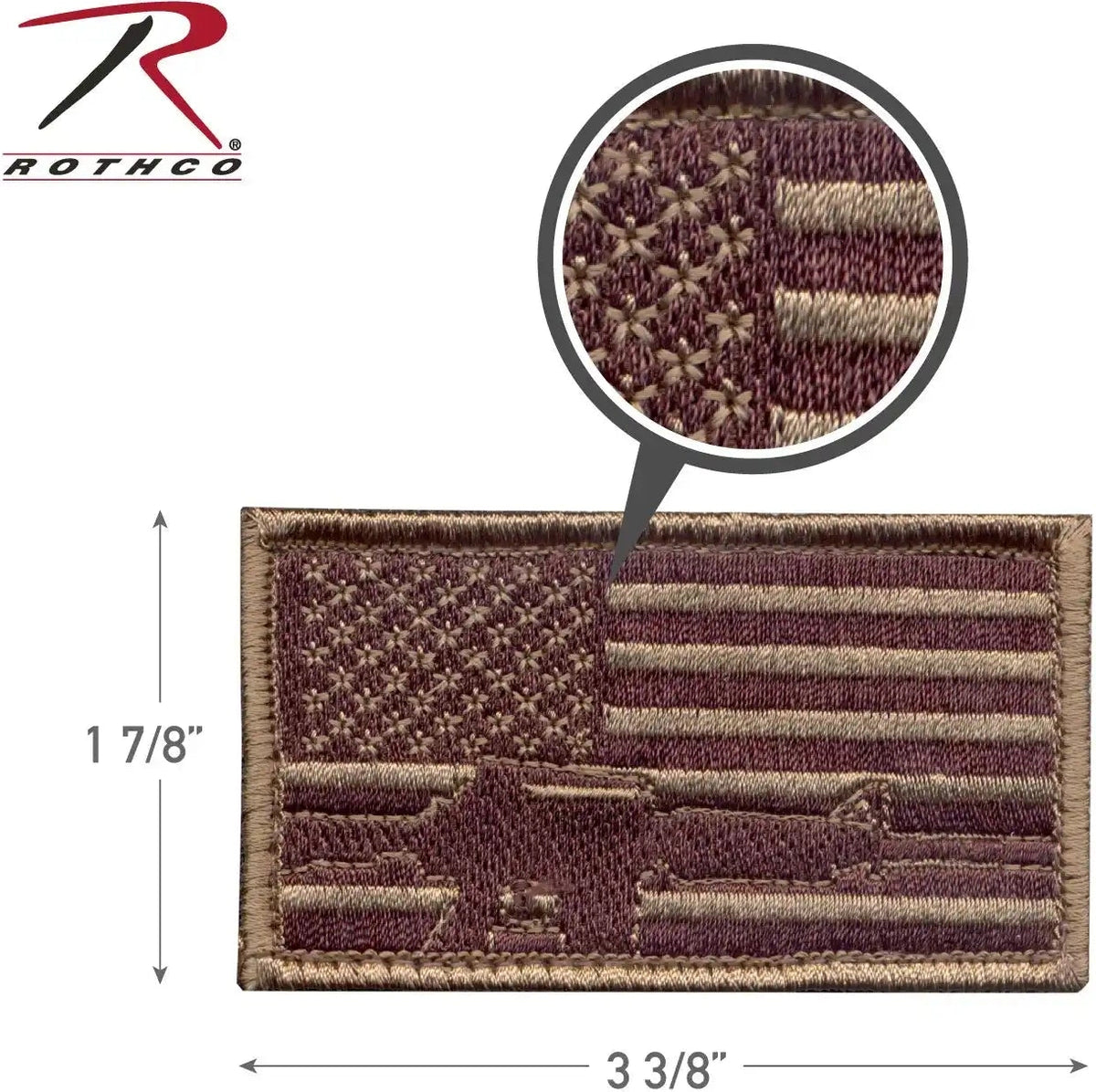 Rothco Subdued Flag & Rifle Morale Patch