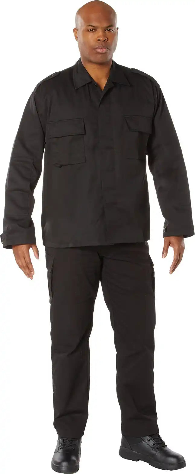 Rothco Tactical 2 Pocket Bdu (battle Dress Uniform) Shirt - Black / Xs