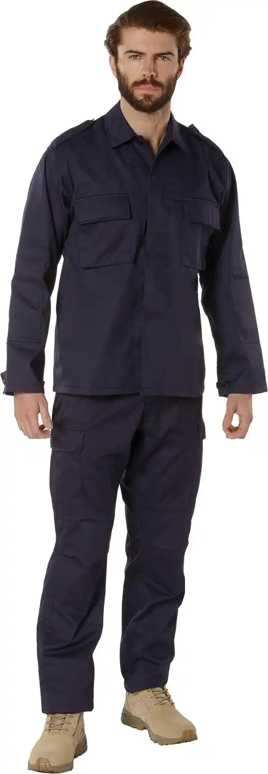 Rothco Tactical 2 Pocket Bdu (battle Dress Uniform) Shirt - Navy Blue / s