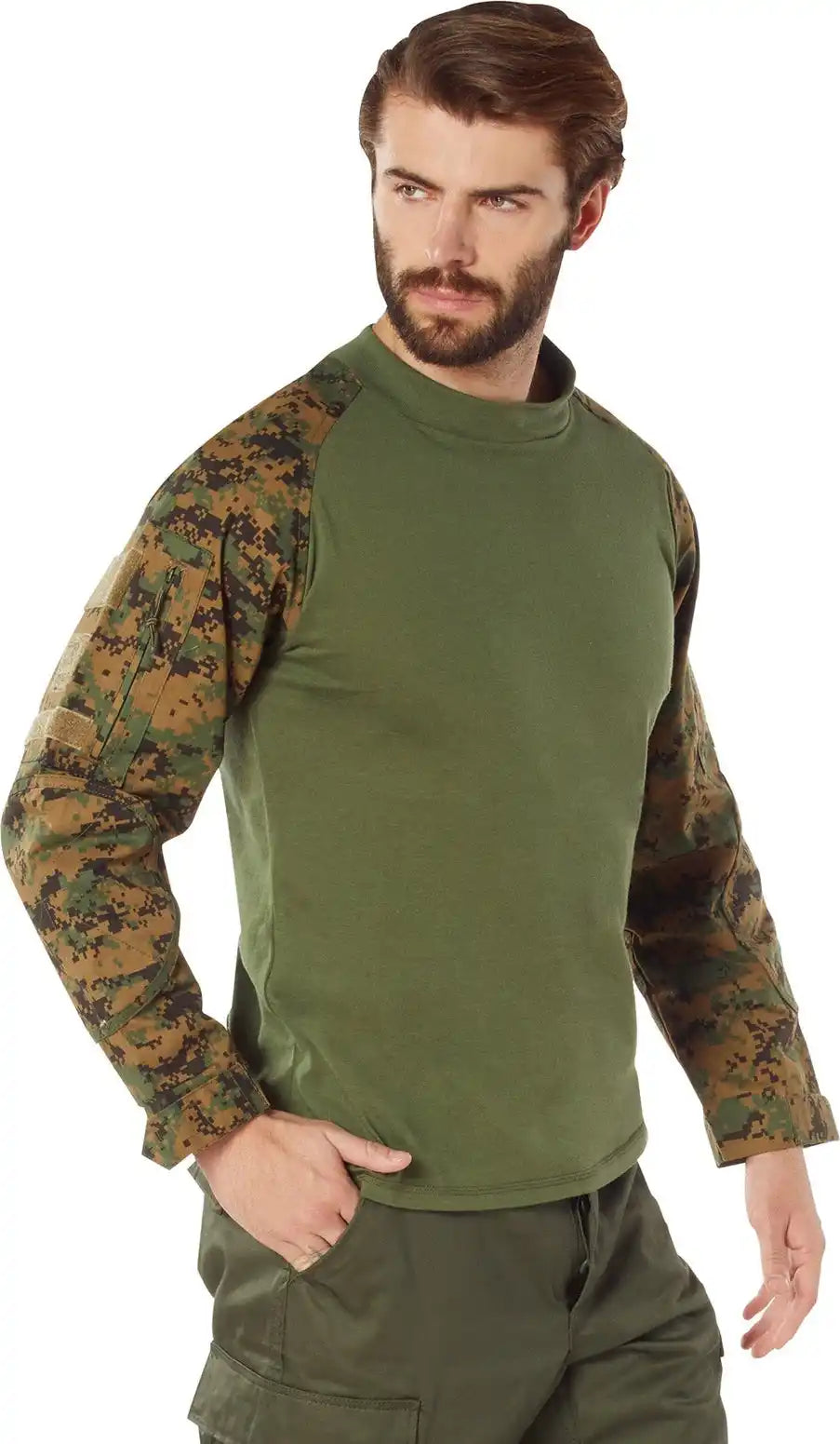 Rothco Tactical Airsoft Combat Shirt - Woodland Digital Camo / Xs