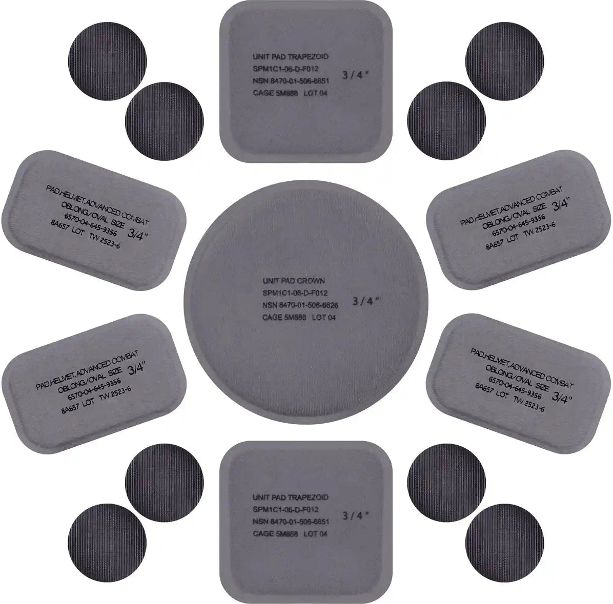 Rothco Tactical Helmet Replacement Pad Set Grey