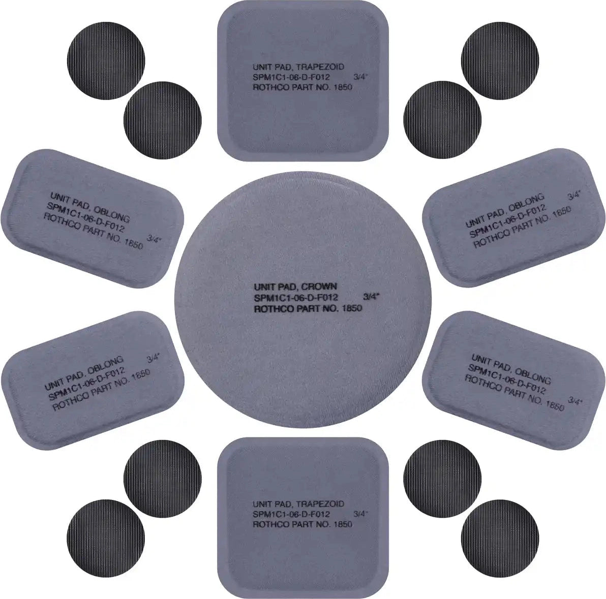 Rothco Tactical Helmet Replacement Pad Set Grey