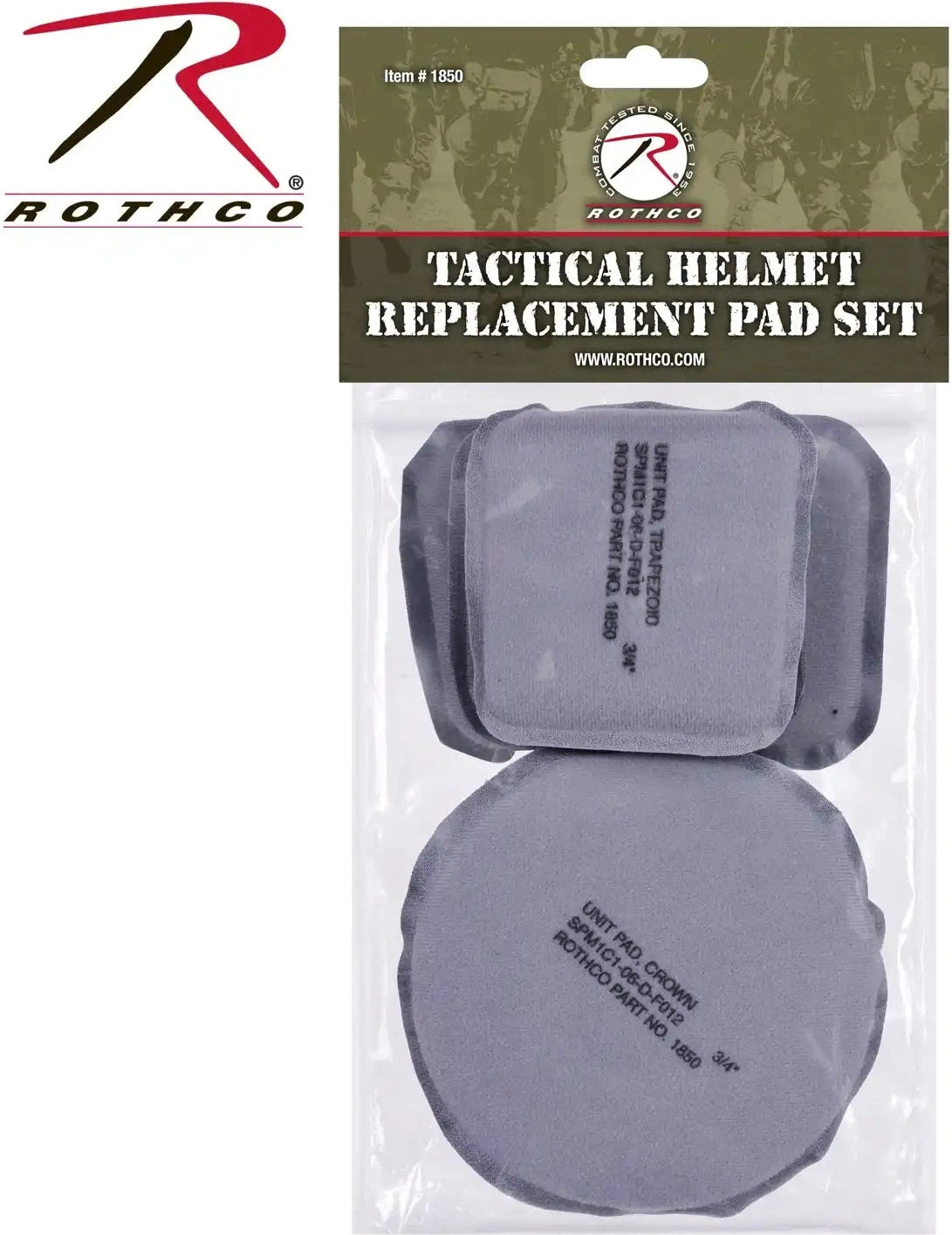 Rothco Tactical Helmet Replacement Pad Set Grey
