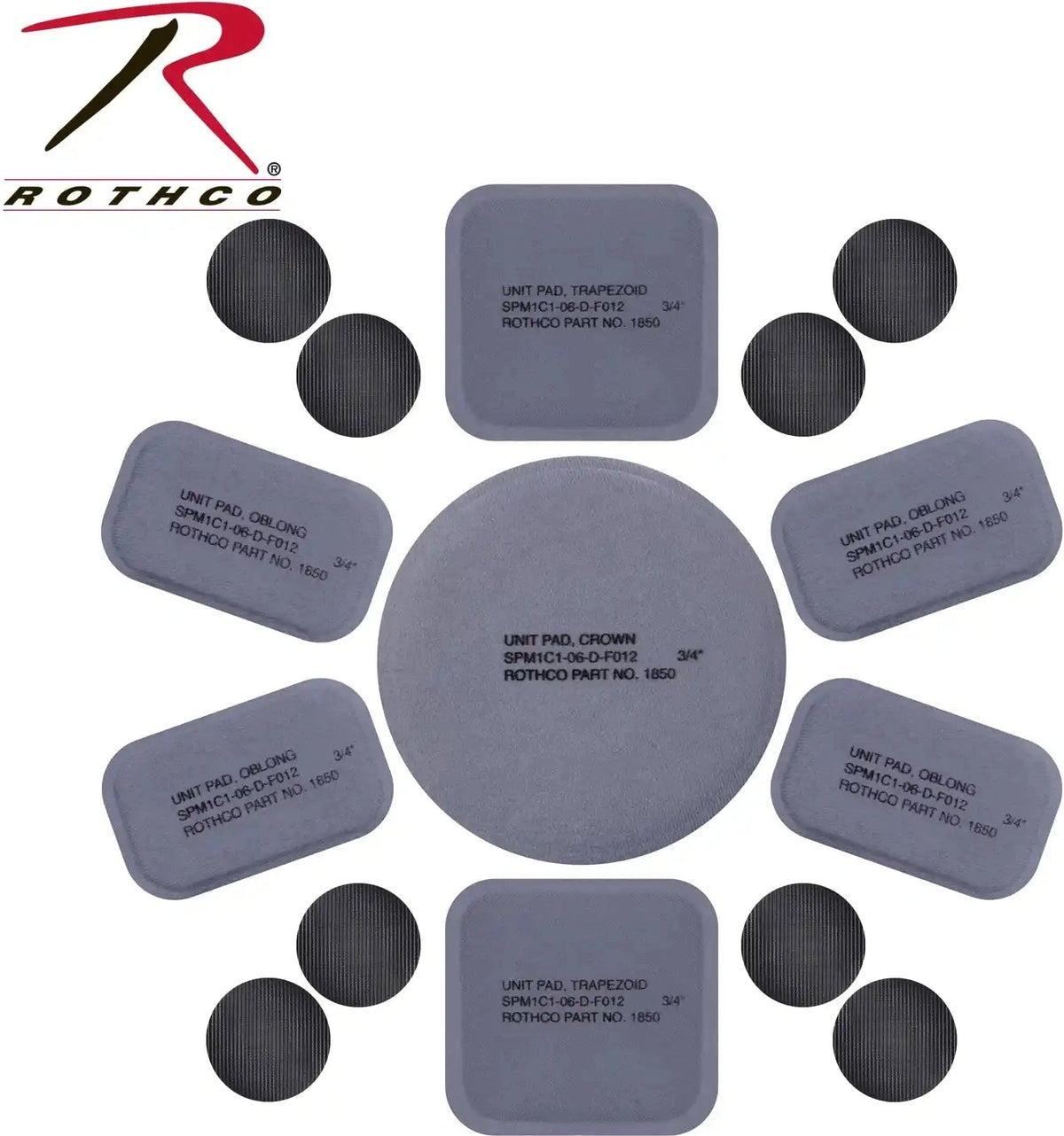 Rothco Tactical Helmet Replacement Pad Set Grey