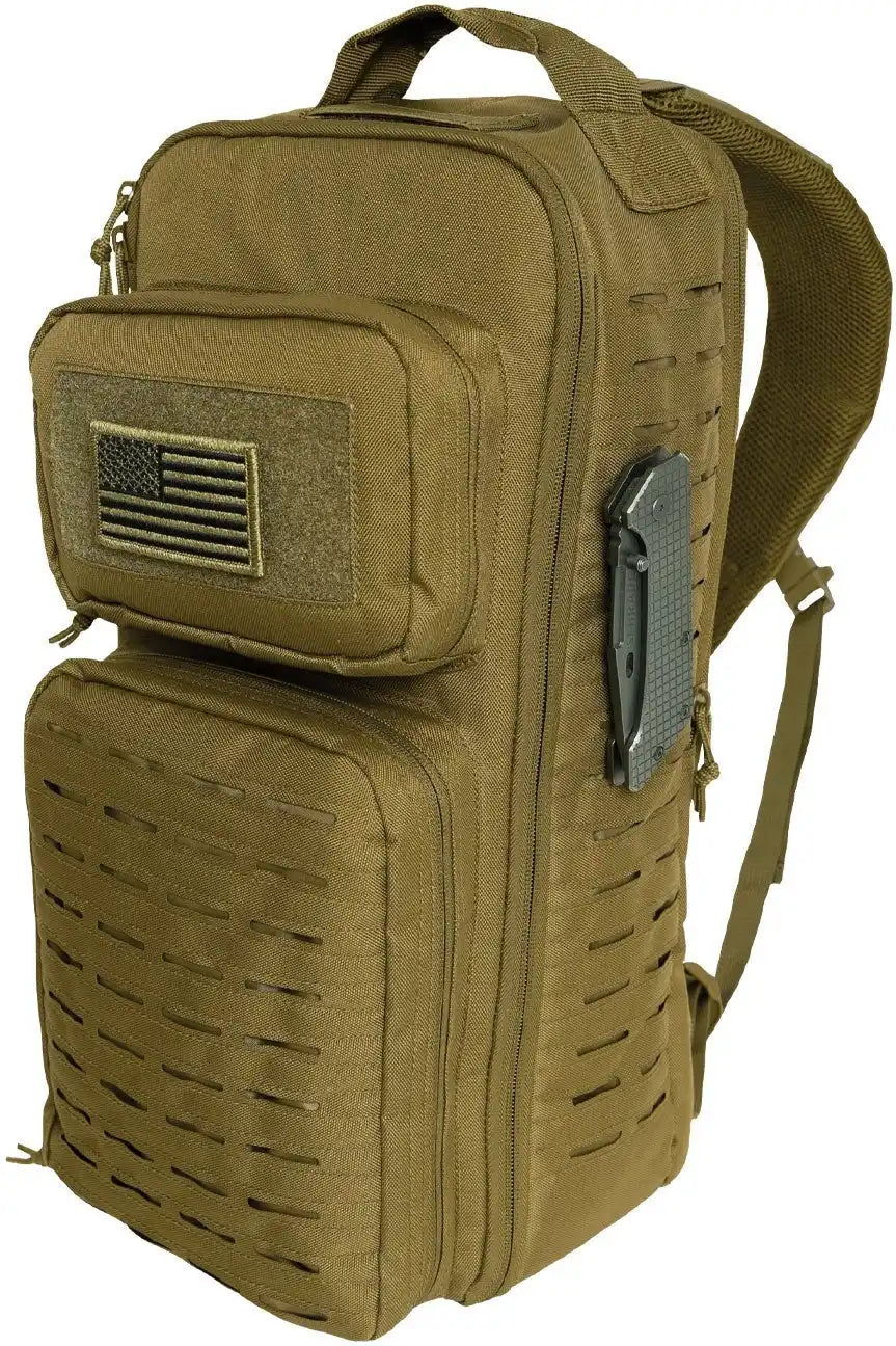 Rothco Tactical Single Sling Pack with Laser Cut Molle - Coyote Brown