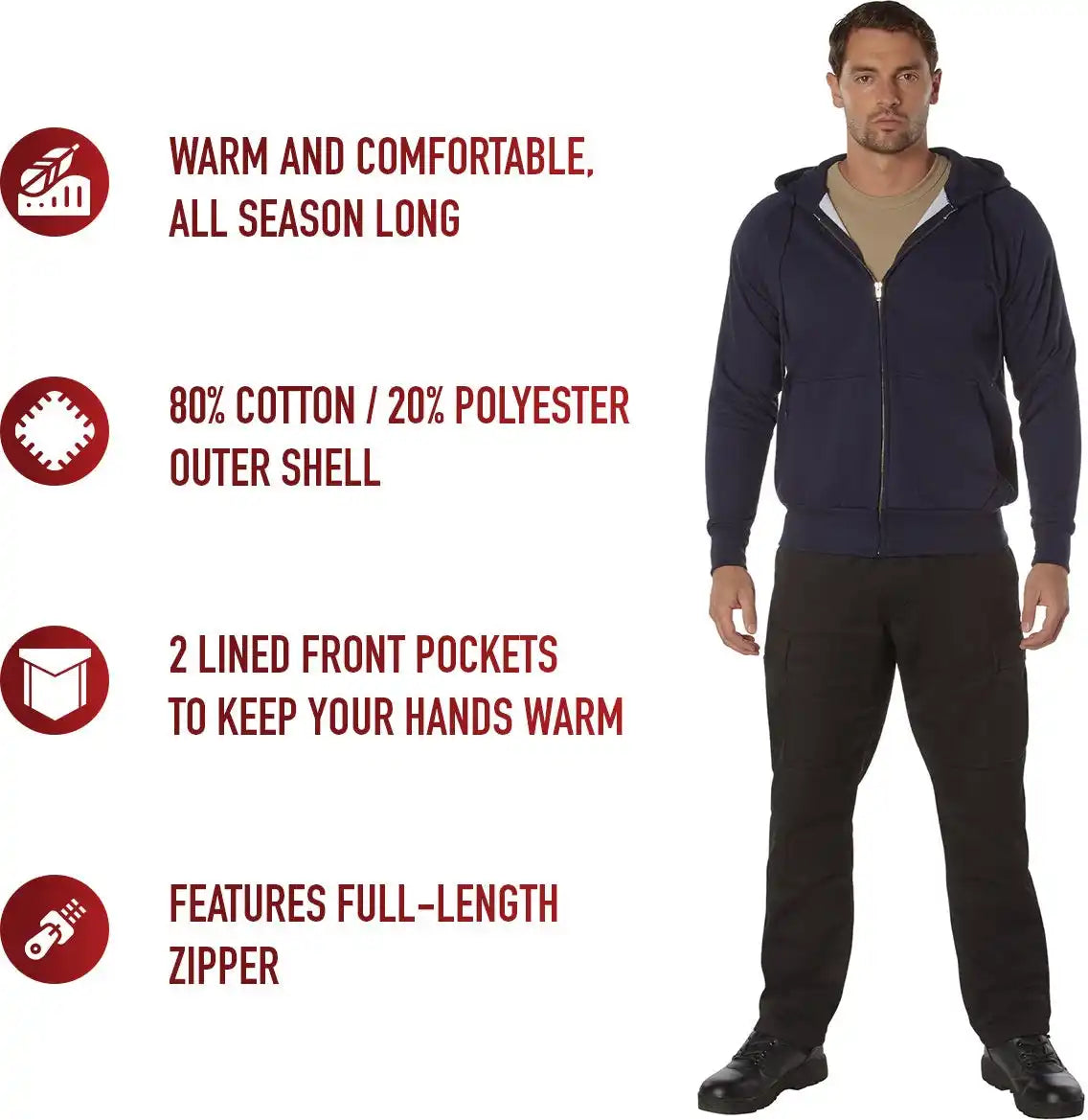 Rothco Thermal Lined Full-zip Hoodie