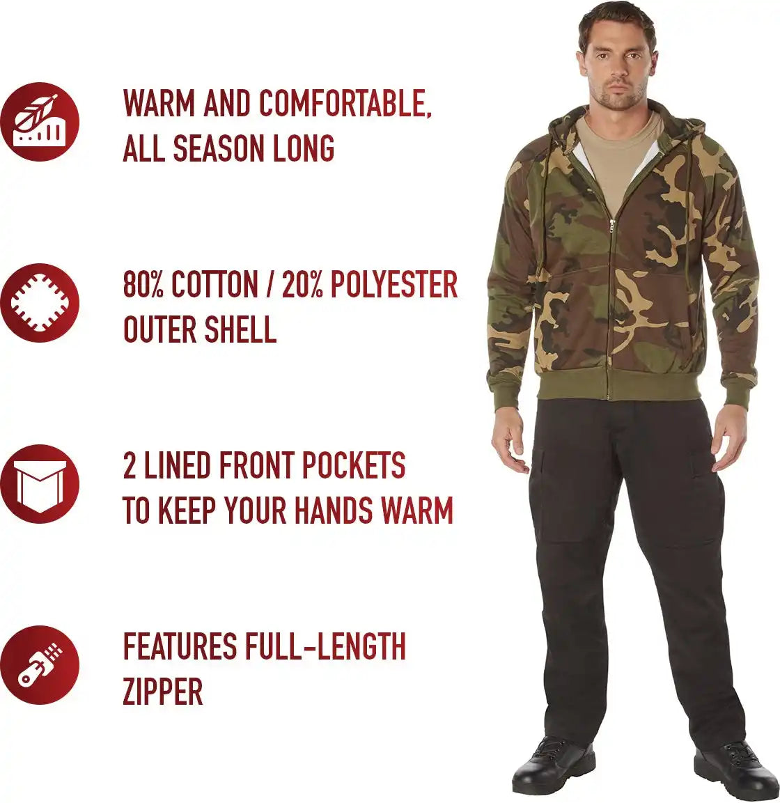 Rothco Thermal Lined Full-zip Hoodie