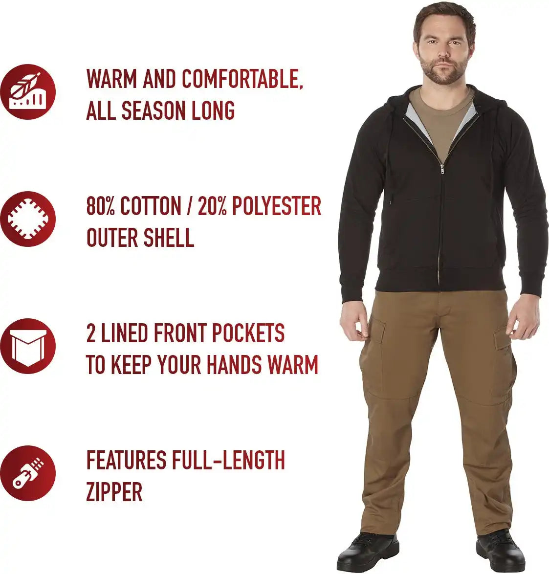 Rothco Thermal Lined Full-zip Hoodie