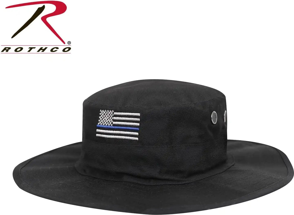 Rothco Thin Blue Line Adjustable Boonie Hat Black / one Size