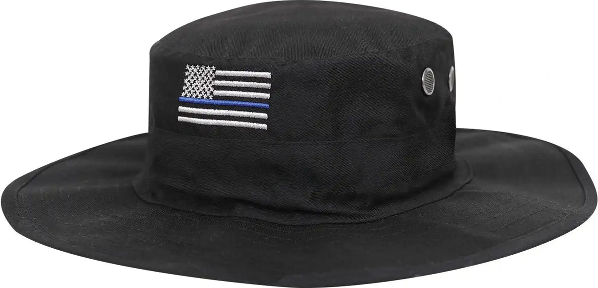Rothco Thin Blue Line Adjustable Boonie Hat Black / one Size