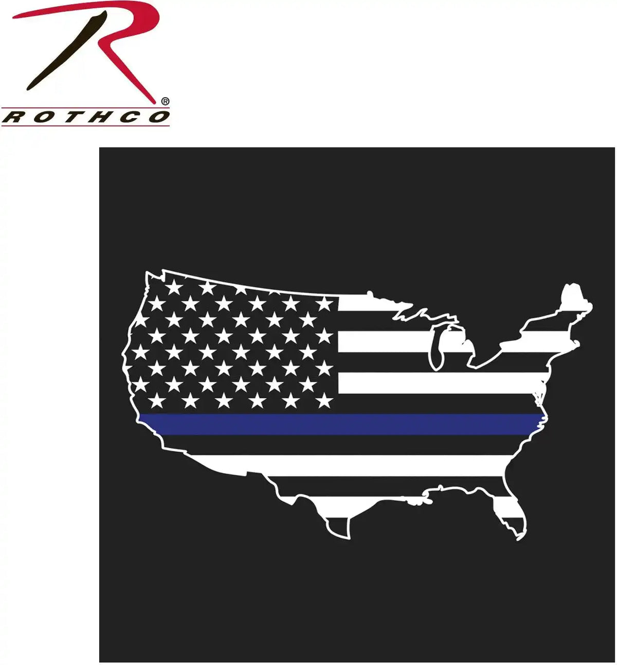 Rothco Thin Blue Line America Map t Shirt