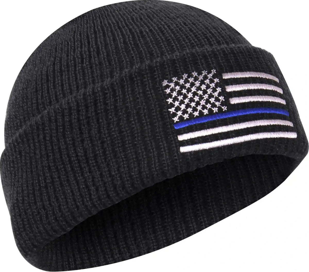 Rothco Thin Blue Line Deluxe Embroidered Watch Cap Black / one Size