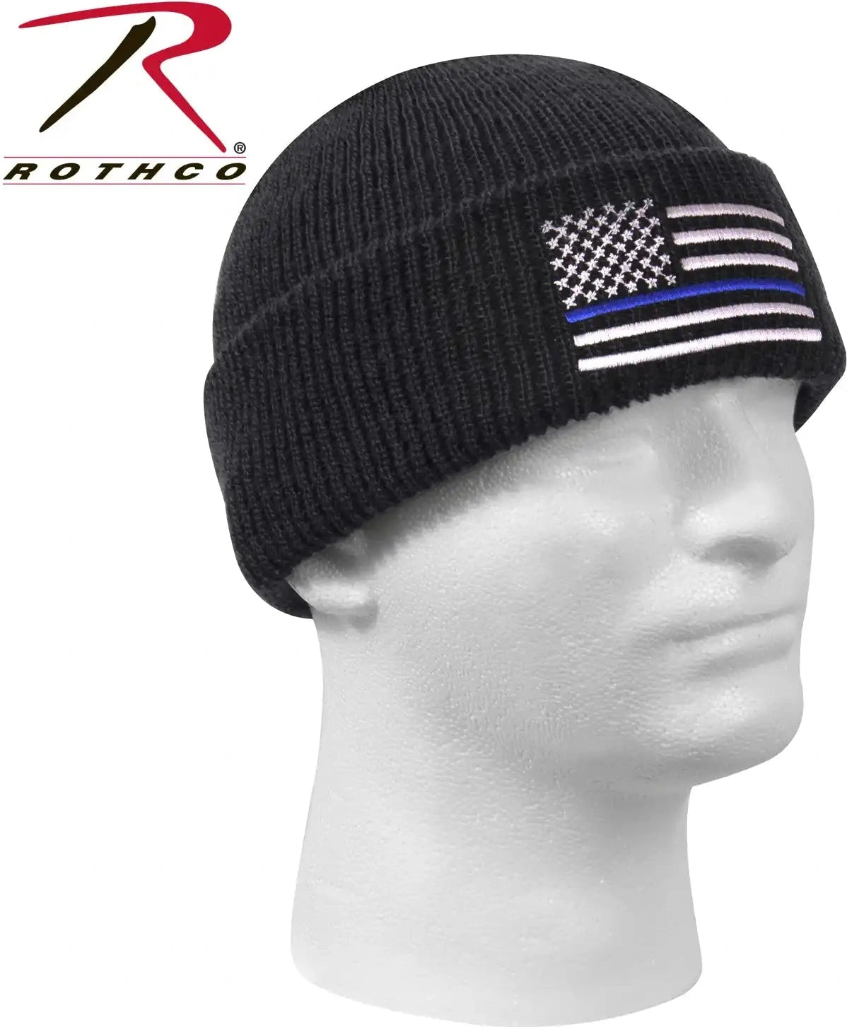 Rothco Thin Blue Line Deluxe Embroidered Watch Cap Black / one Size