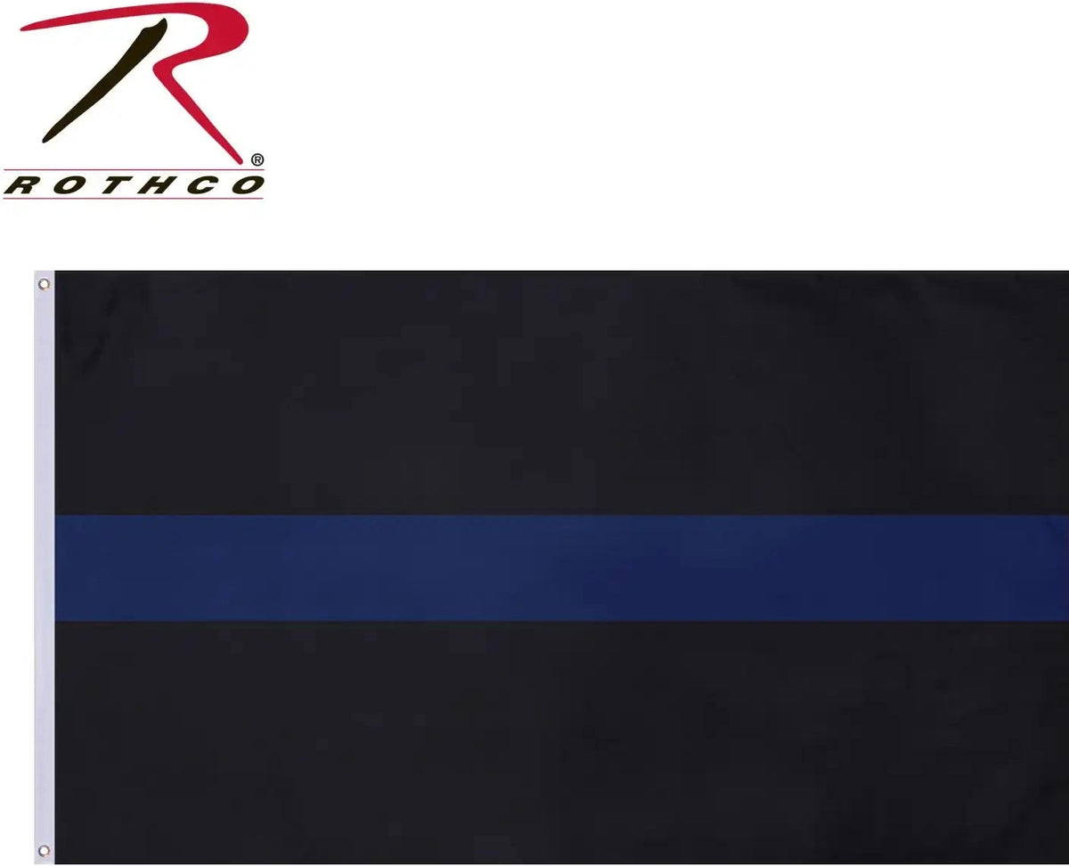 Rothco Thin Blue Line Flag Black / 3’ x 5’