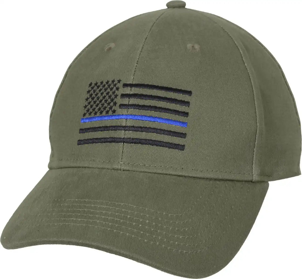 Rothco Thin Blue Line Flag Low Profile Cap - Olive Drab / one Size