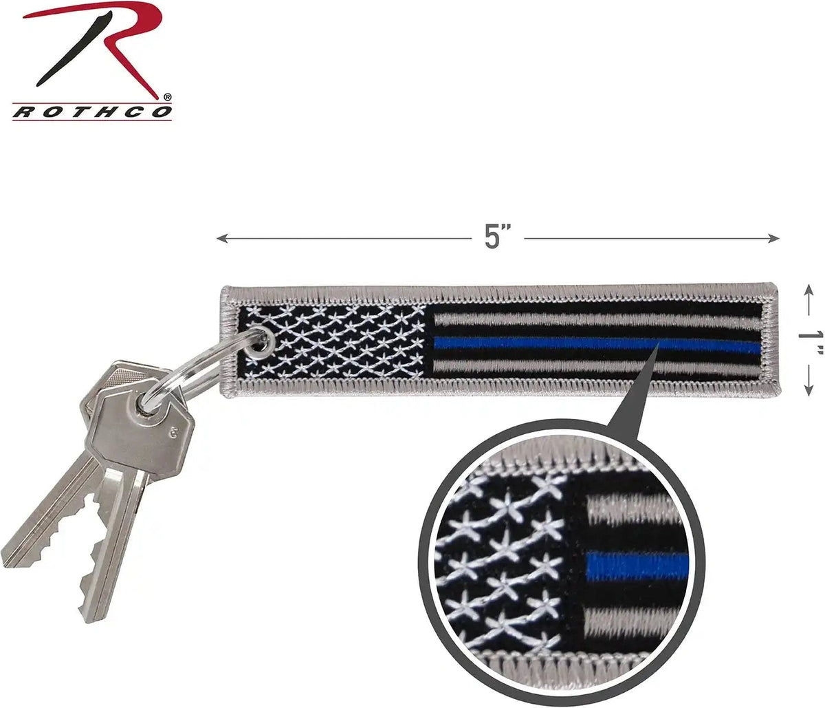 Rothco Thin Blue Line Flag Patch Keychain