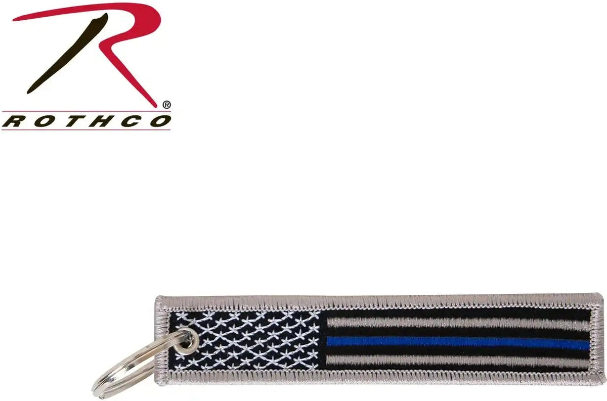 Rothco Thin Blue Line Flag Patch Keychain