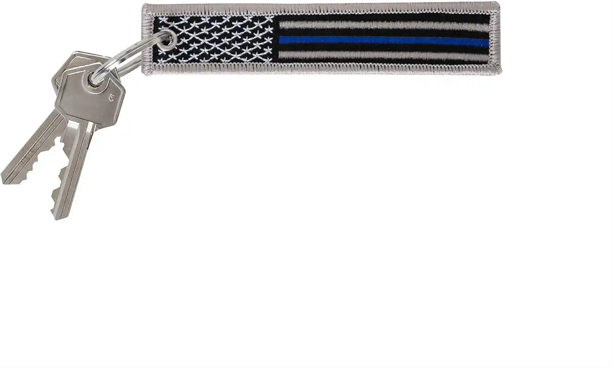 Rothco Thin Blue Line Flag Patch Keychain