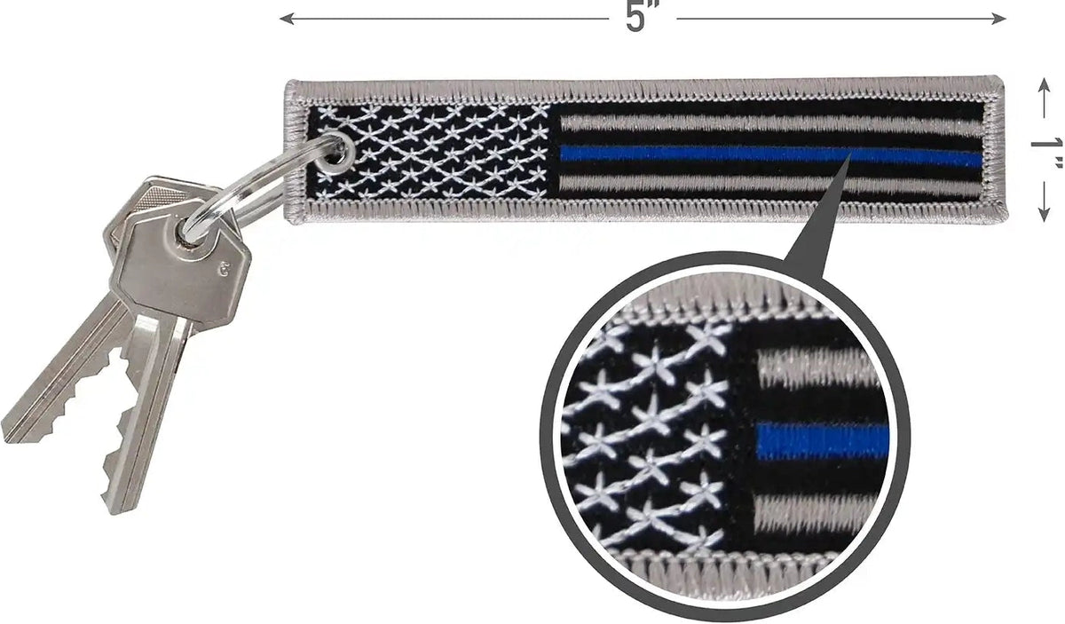Rothco Thin Blue Line Flag Patch Keychain