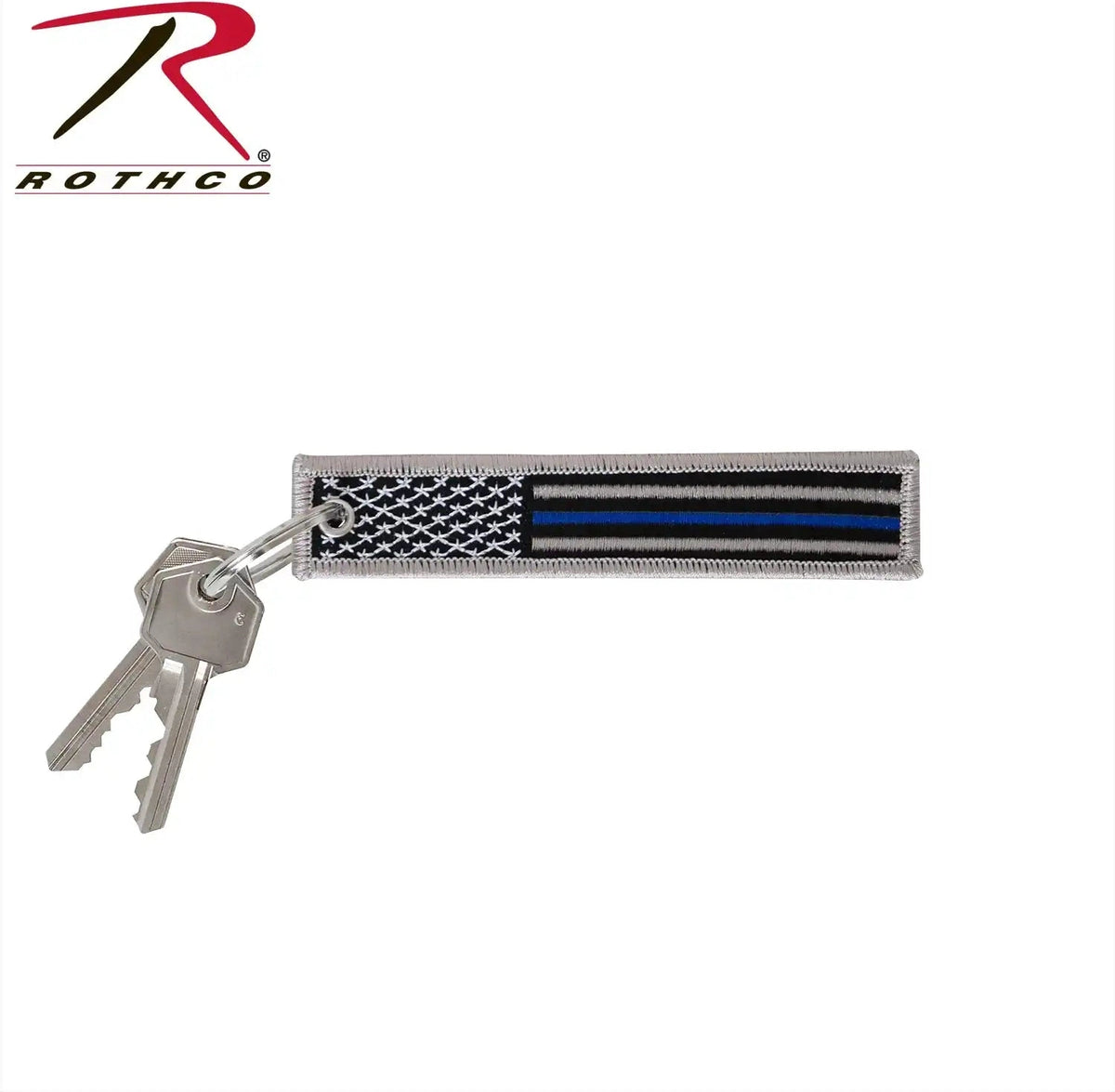 Rothco Thin Blue Line Flag Patch Keychain