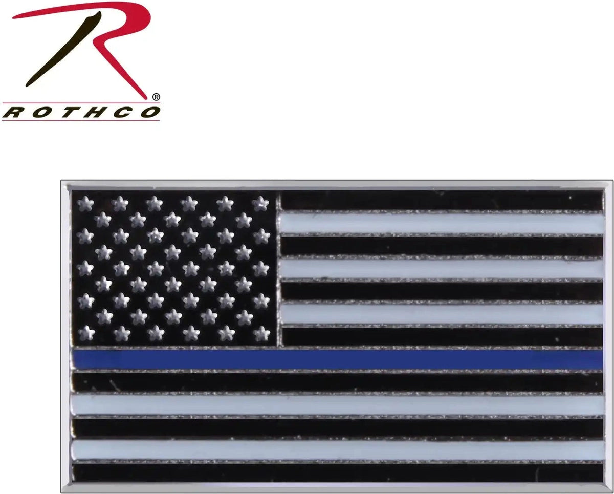 Rothco Thin Blue Line Flag Pin Black / one Size