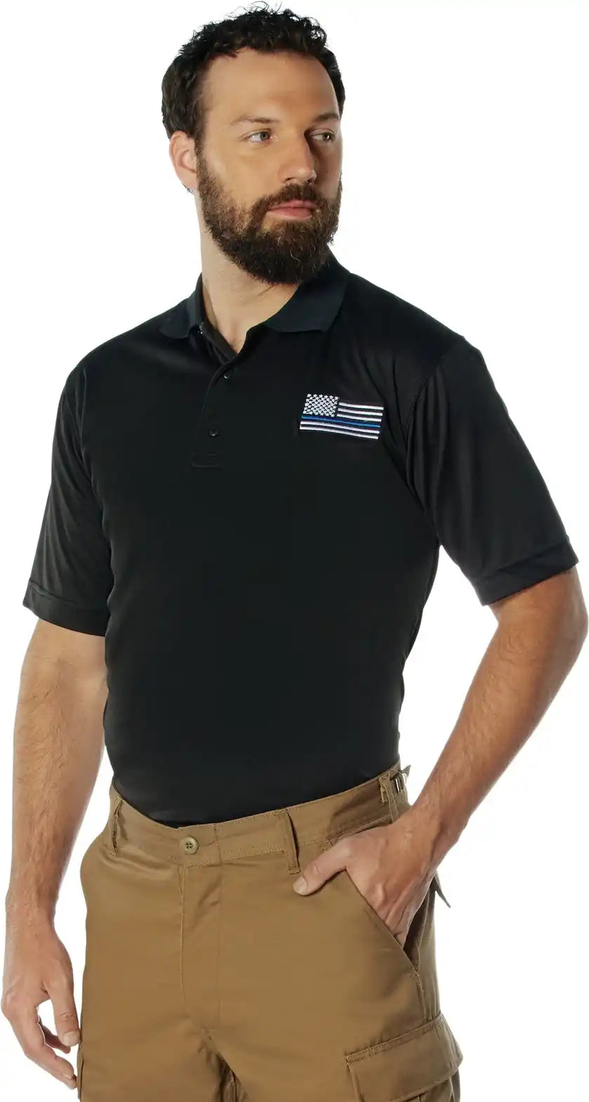 Rothco Thin Blue Line Moisture Wicking Polo