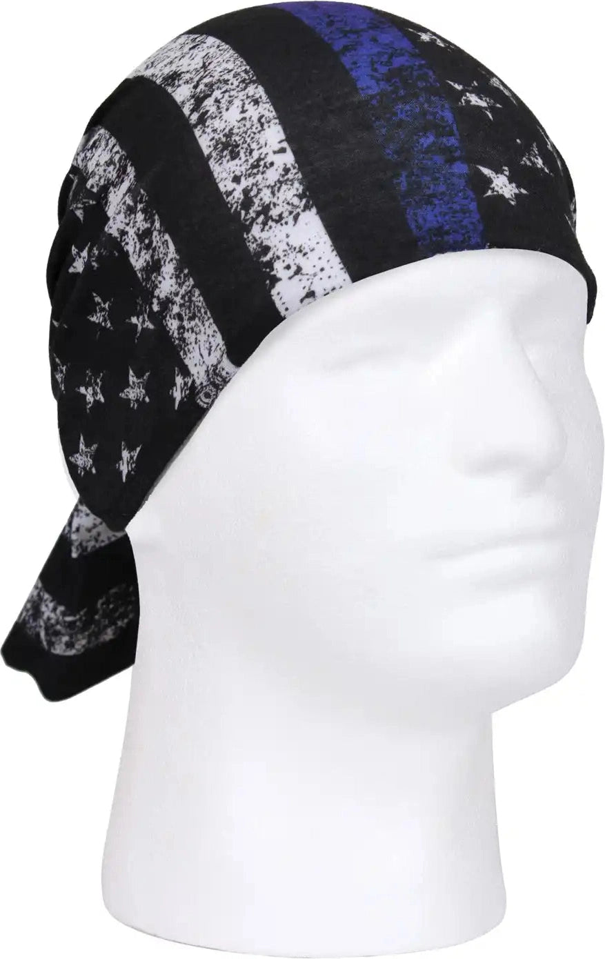 Rothco Thin Blue Line Multi use Tactical Wrap Black / one Size