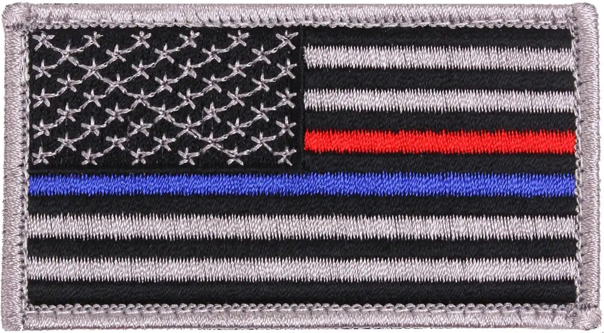 Rothco Thin Blue Line / Red us Flag Patch Hook Back