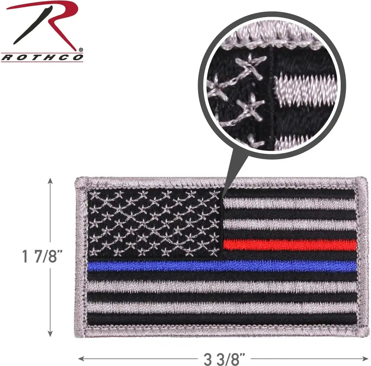 Rothco Thin Blue Line / Red us Flag Patch Hook Back