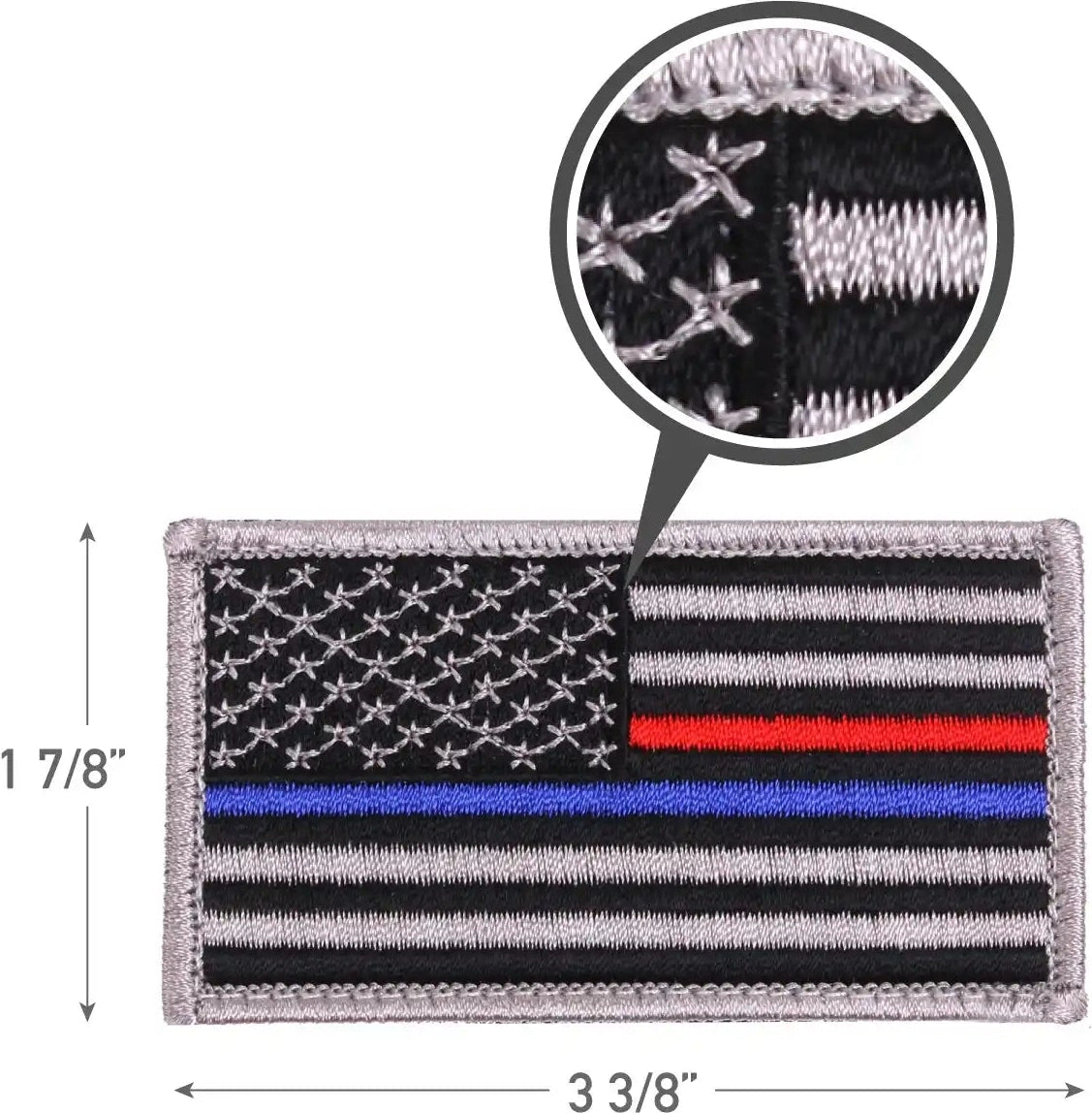 Rothco Thin Blue Line / Red us Flag Patch Hook Back
