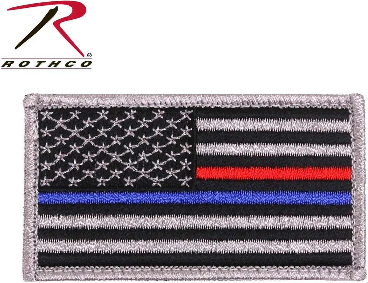 Rothco Thin Blue Line / Red us Flag Patch Hook Back