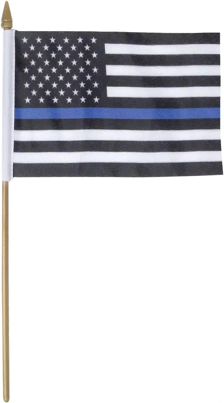 Rothco Thin Blue Line Stick Flag Black