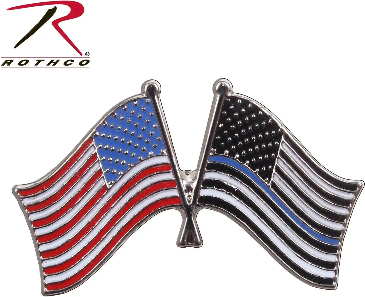 Rothco Thin Blue Line us Flag Pin Black / one Size