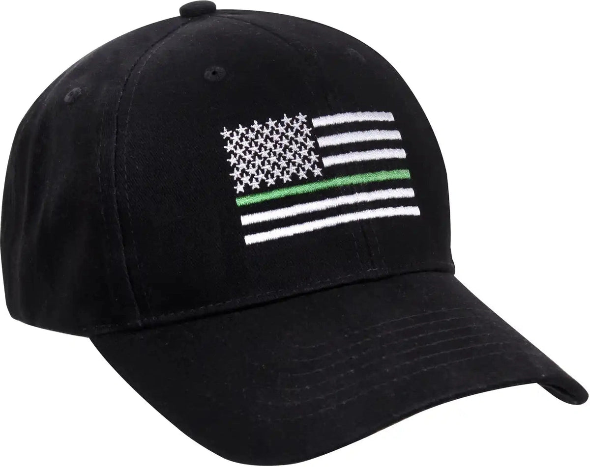 Rothco Thin Green Line Flag Low Pro Cap - Black / one Size