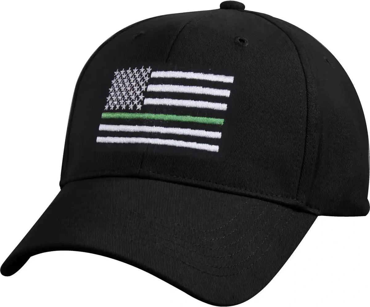 Rothco Thin Green Line Flag Low Pro Cap - Black / one Size