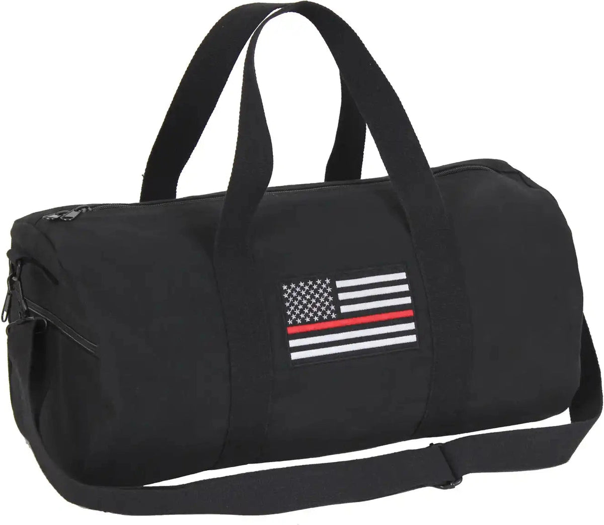 Rothco Thin Red Line Canvas Shoulder Duffle Bag 19 Inch Black