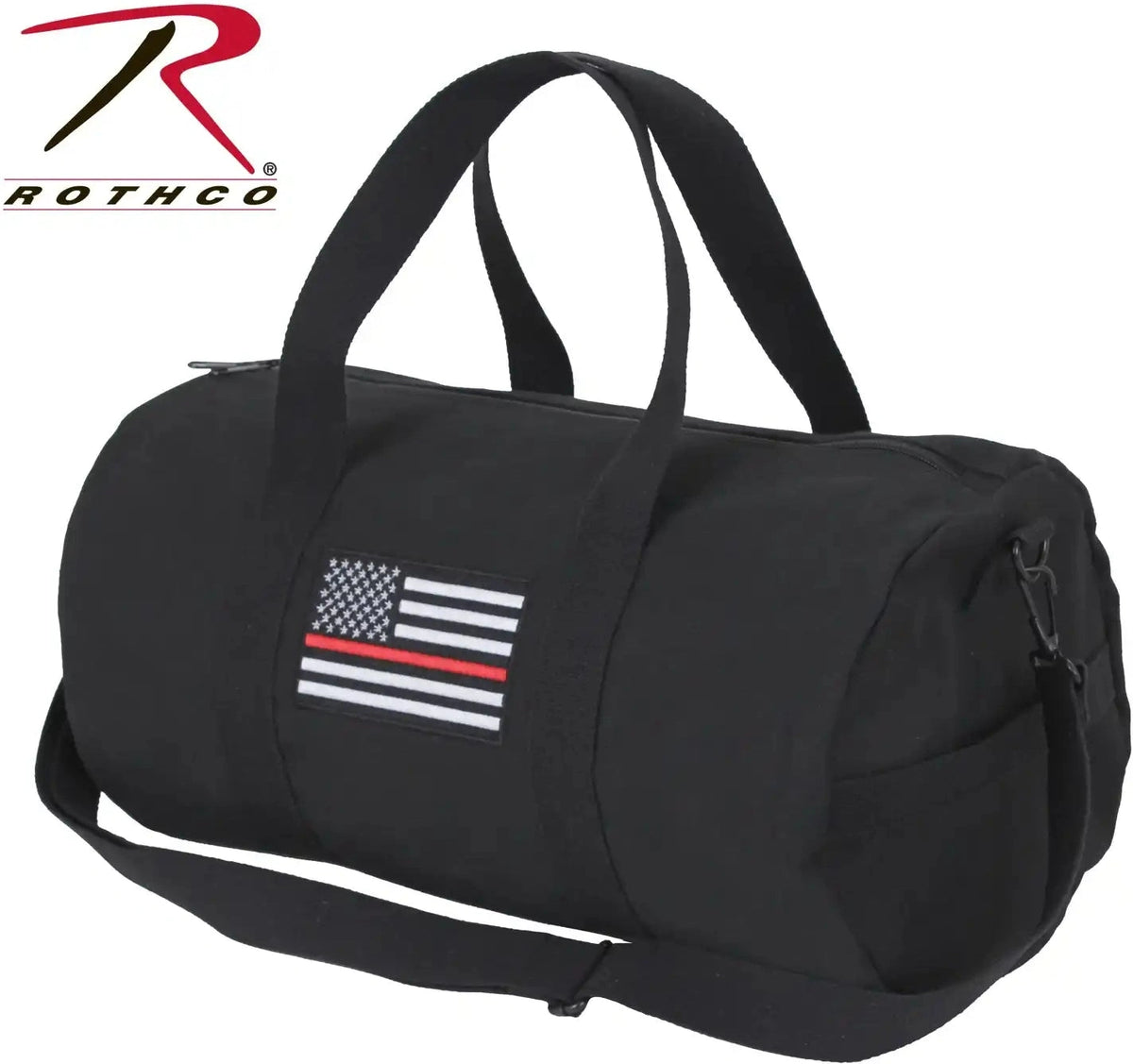 Rothco Thin Red Line Canvas Shoulder Duffle Bag 19 Inch Black