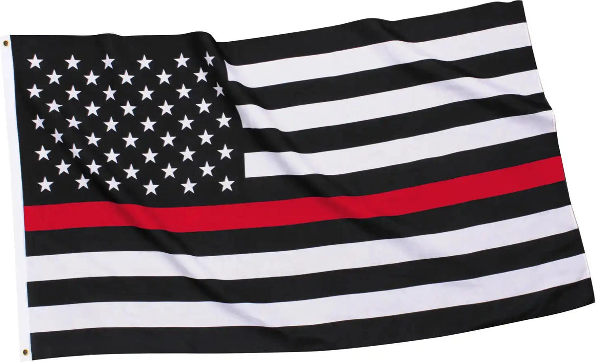 Rothco Thin Red Line us Flag / Black / 3’ x 5’
