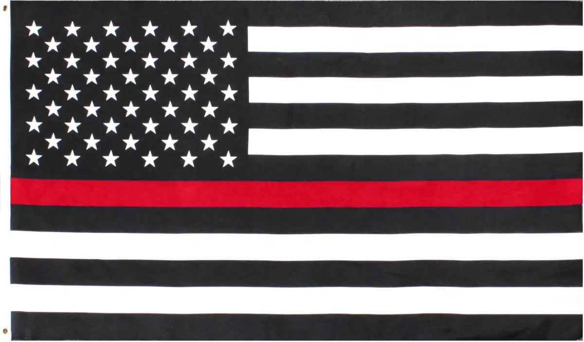 Rothco Thin Red Line us Flag / Black / 3’ x 5’