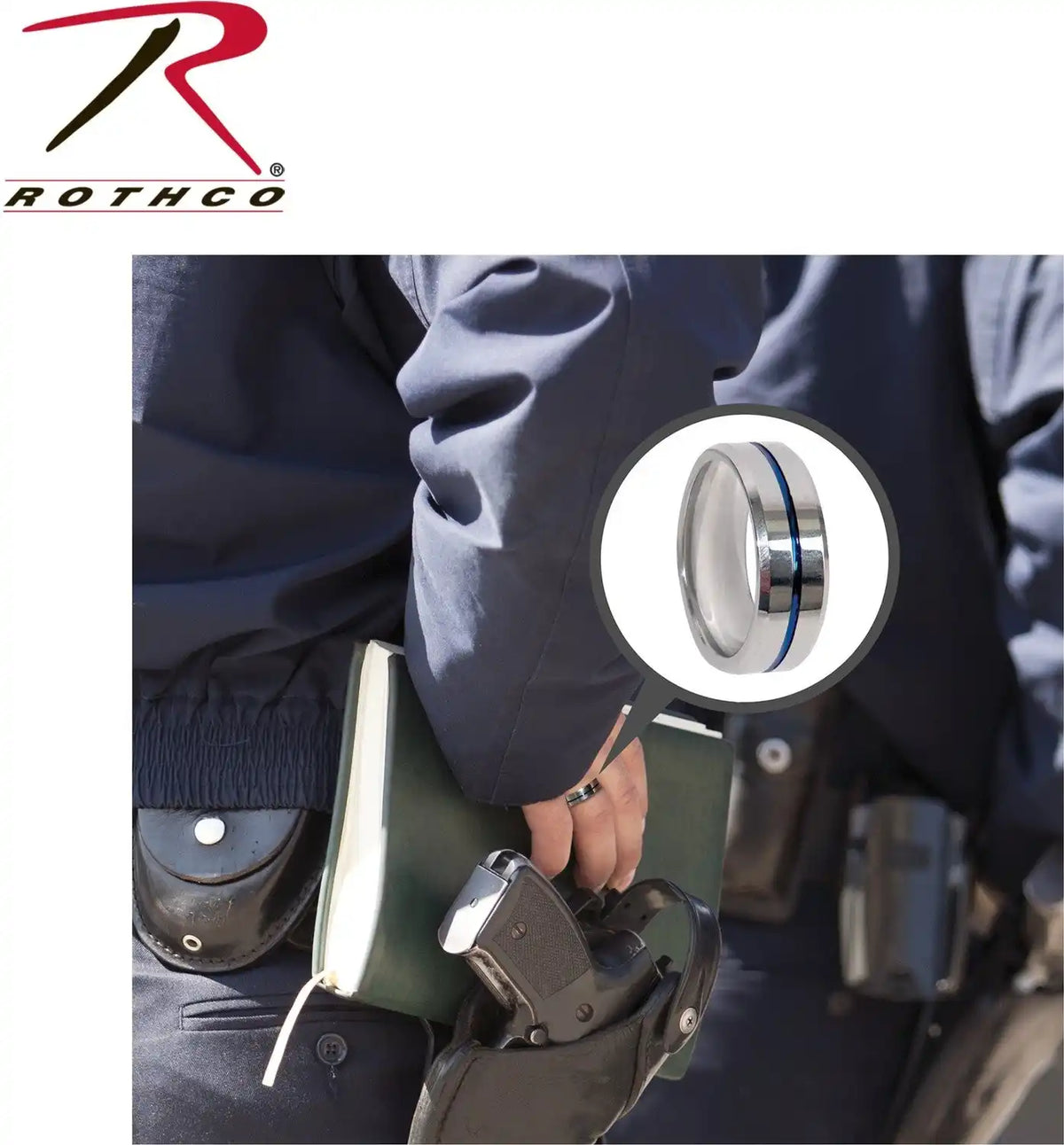 Rothco Tungsten Carbide Thin Blue Line Ring