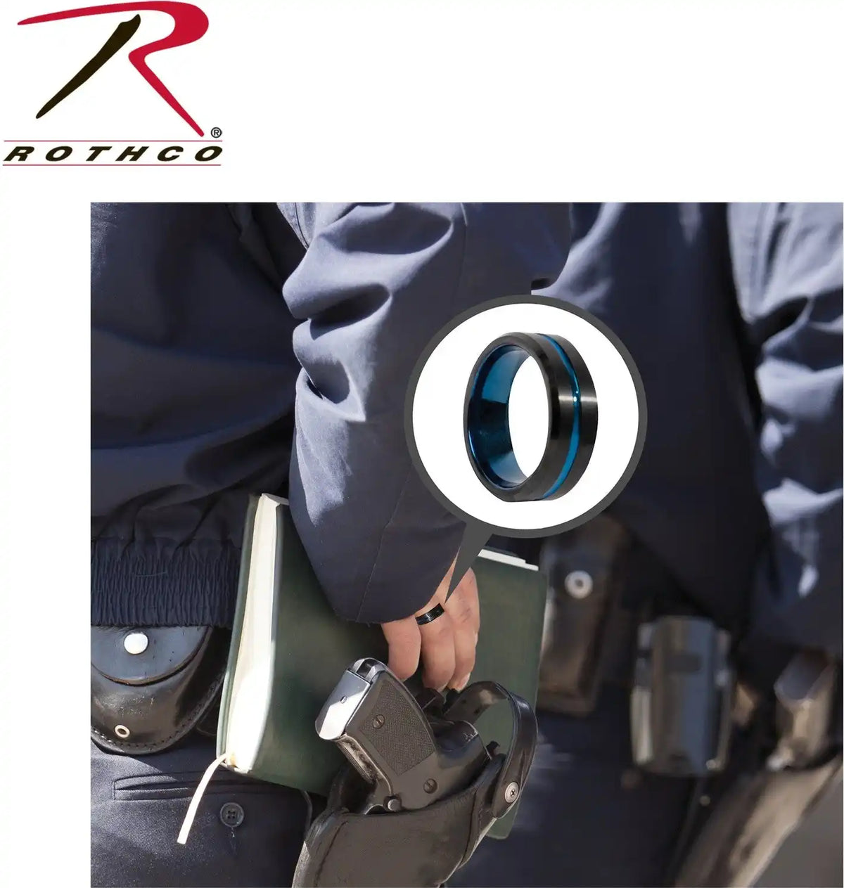 Rothco Tungsten Carbide Thin Blue Line Ring